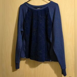 Jockey Navy Blue Floral Lace Sweater